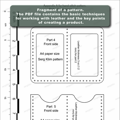 Leather Cover Pattern #11 - Hand-Stitched Leather Cover pattern - Pdf Download