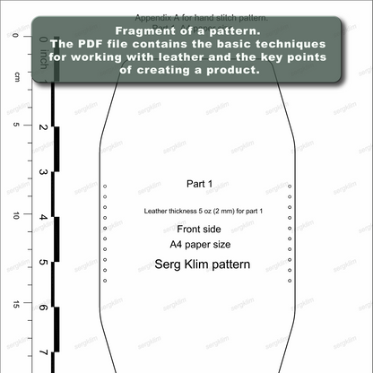 Leather Cardholder Pattern #7 - The Art of Hand Stitching - Pdf Download