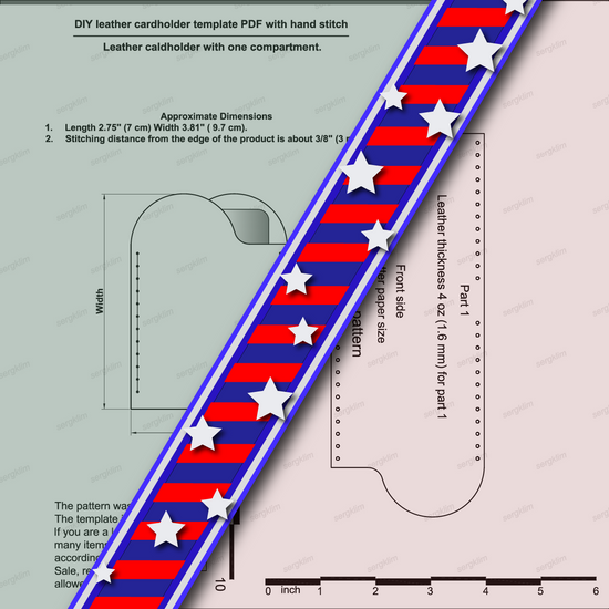 Leather Cardholder Pattern #4- Leather DIY - Pdf Download - wallet