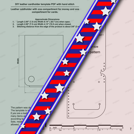 Leather Cardholder Pattern #5- Leather DIY - Pdf Download - wallet