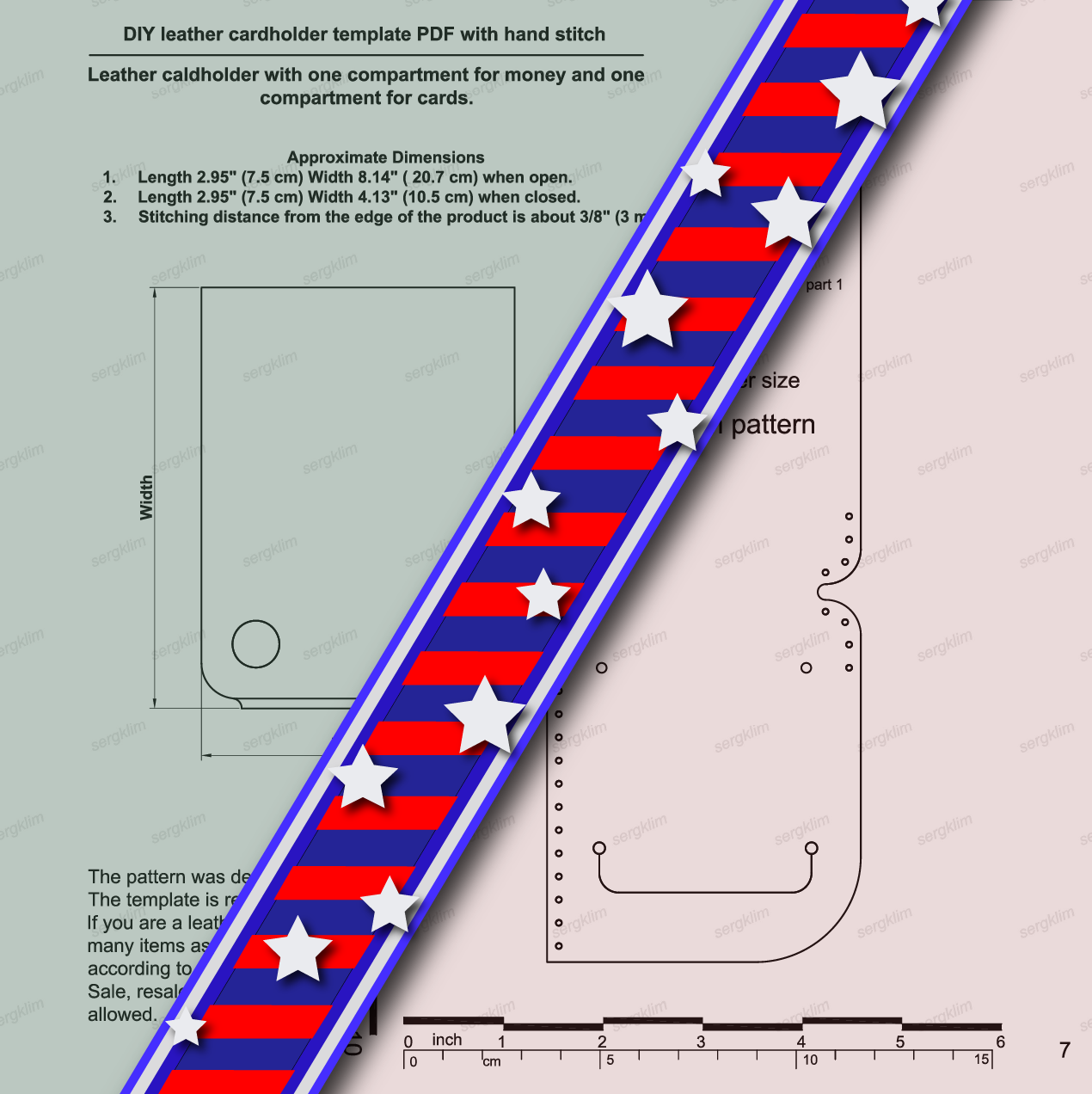 Leather Cardholder Pattern #5- Leather DIY - Pdf Download - wallet