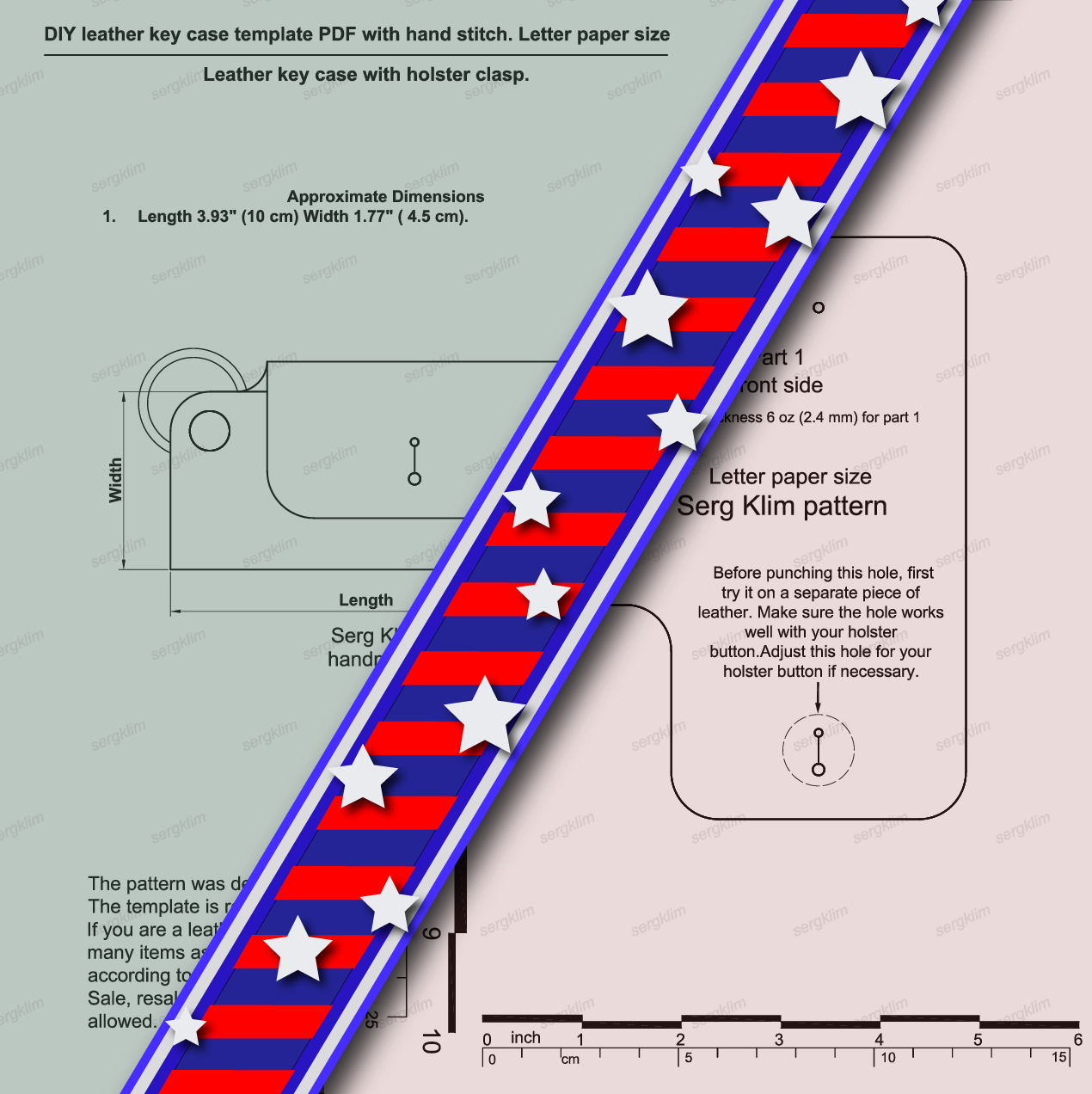 Leather Key case Pattern #8 - Leather DIY - Pdf Download - key case